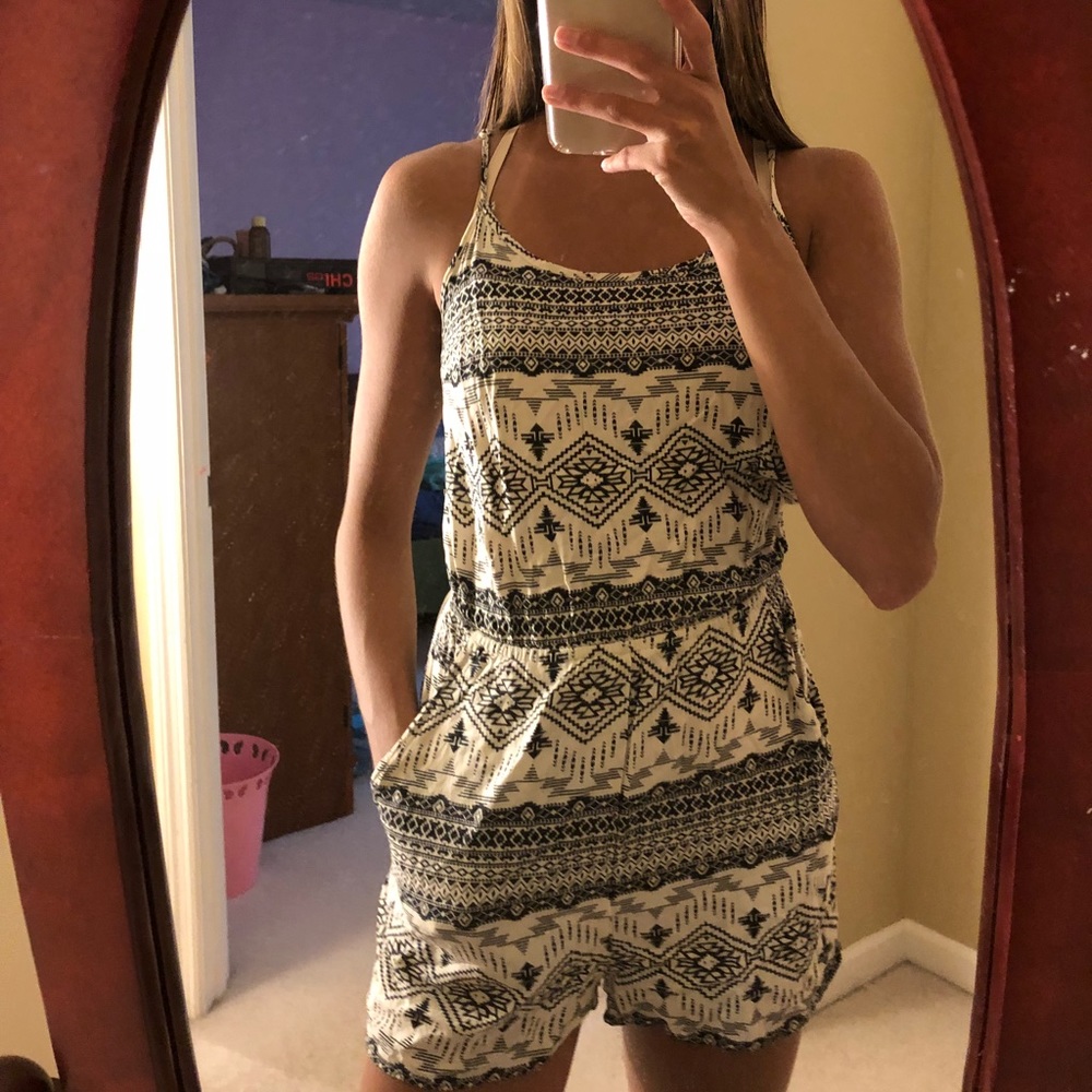 Romper with cross cross back